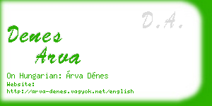 denes arva business card