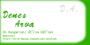 denes arva business card